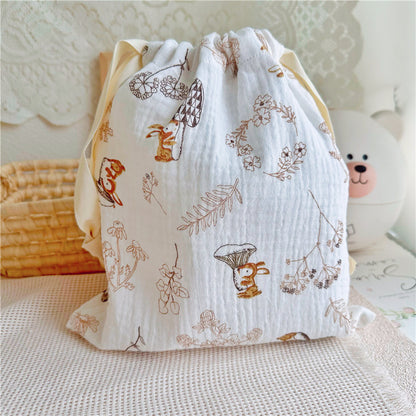 Cotton Cloth Drawstring Home Travel Buggy Bag