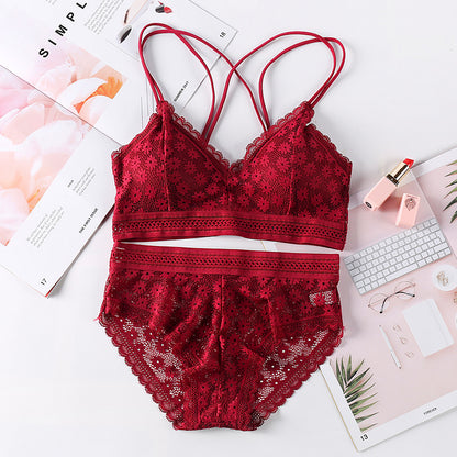 Women Lace Bra Sets Seamless Underwear Backless Vest Lingerie