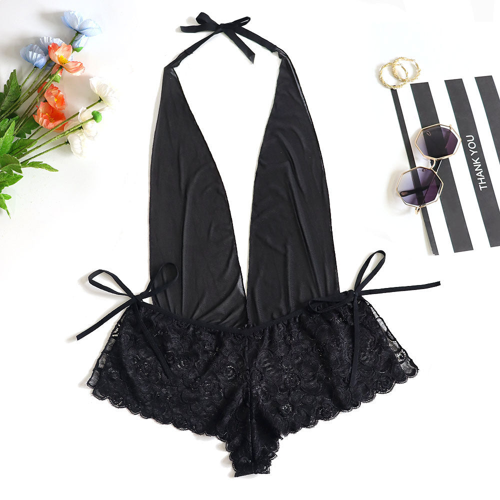 Plus Size Sexy Lingerie Women Lace Tights Nightdress