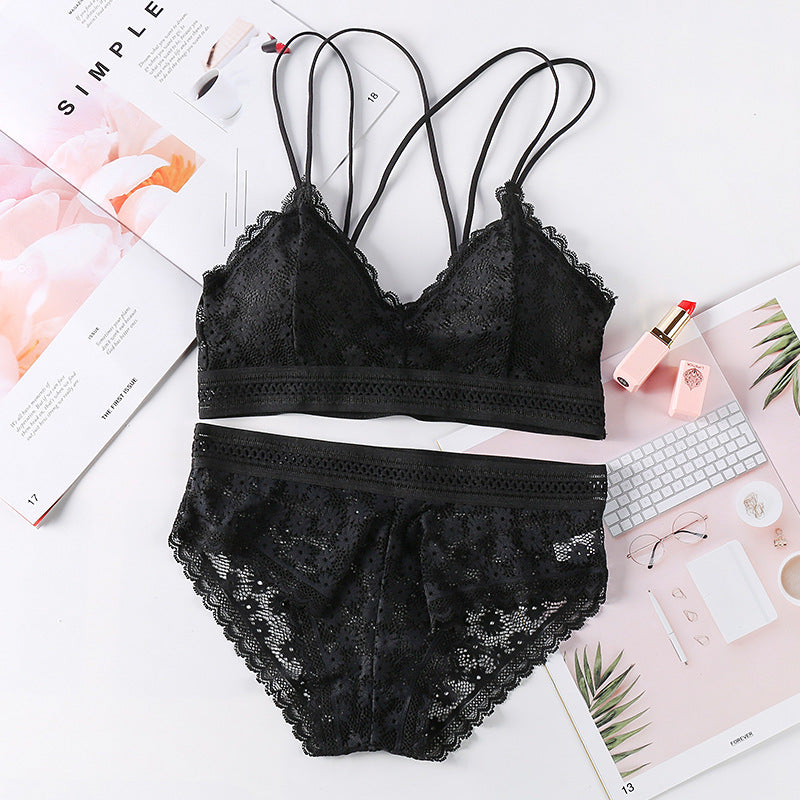 Women Lace Bra Sets Seamless Underwear Backless Vest Lingerie