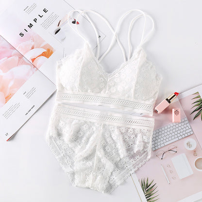 Women Lace Bra Sets Seamless Underwear Backless Vest Lingerie