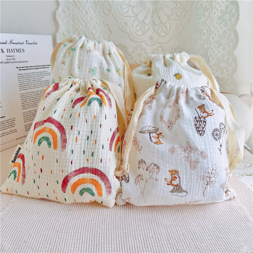 Cotton Cloth Drawstring Home Travel Buggy Bag