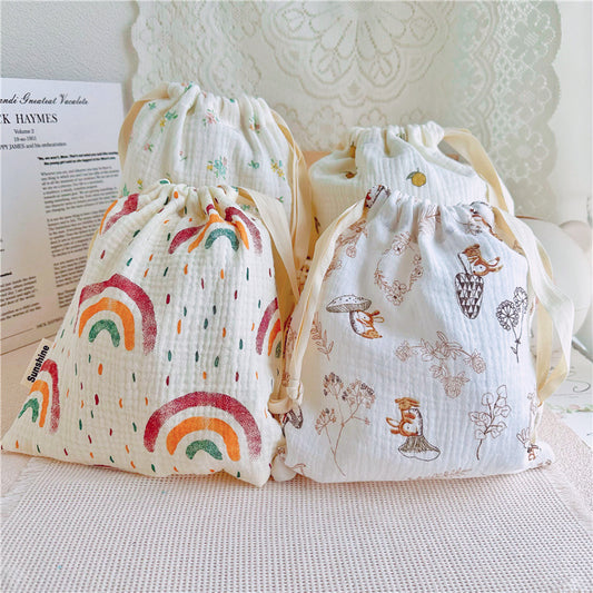 Cotton Cloth Drawstring Home Travel Buggy Bag