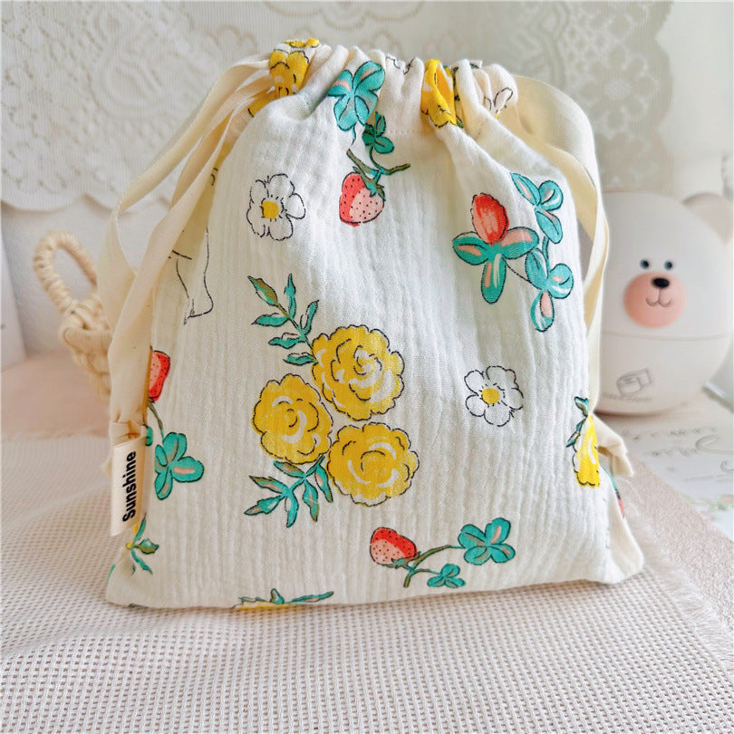 Cotton Cloth Drawstring Home Travel Buggy Bag